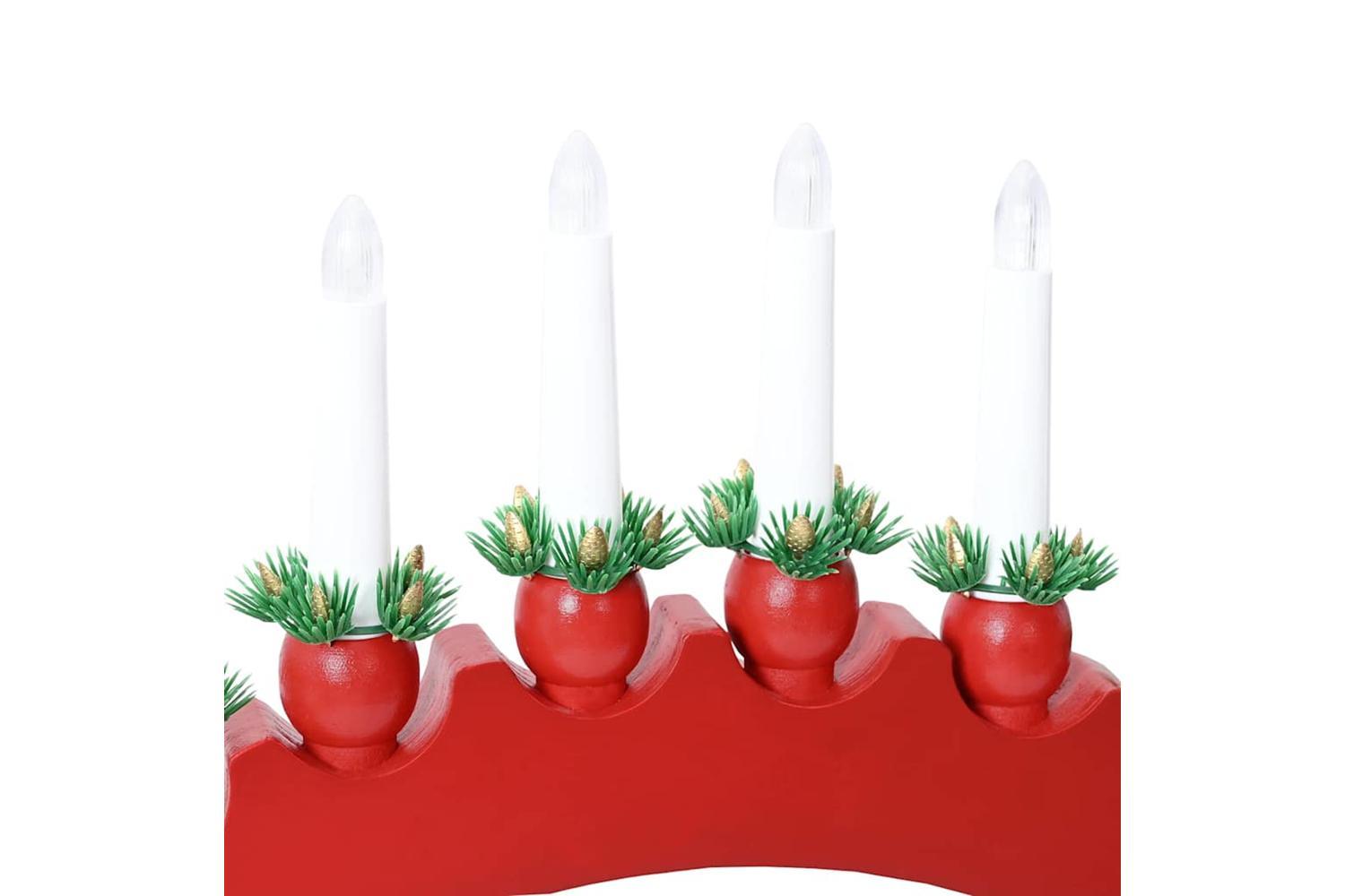 Vidaxl Christmas Candle Arch With 10 Led Candles 3 Pcs Red-10