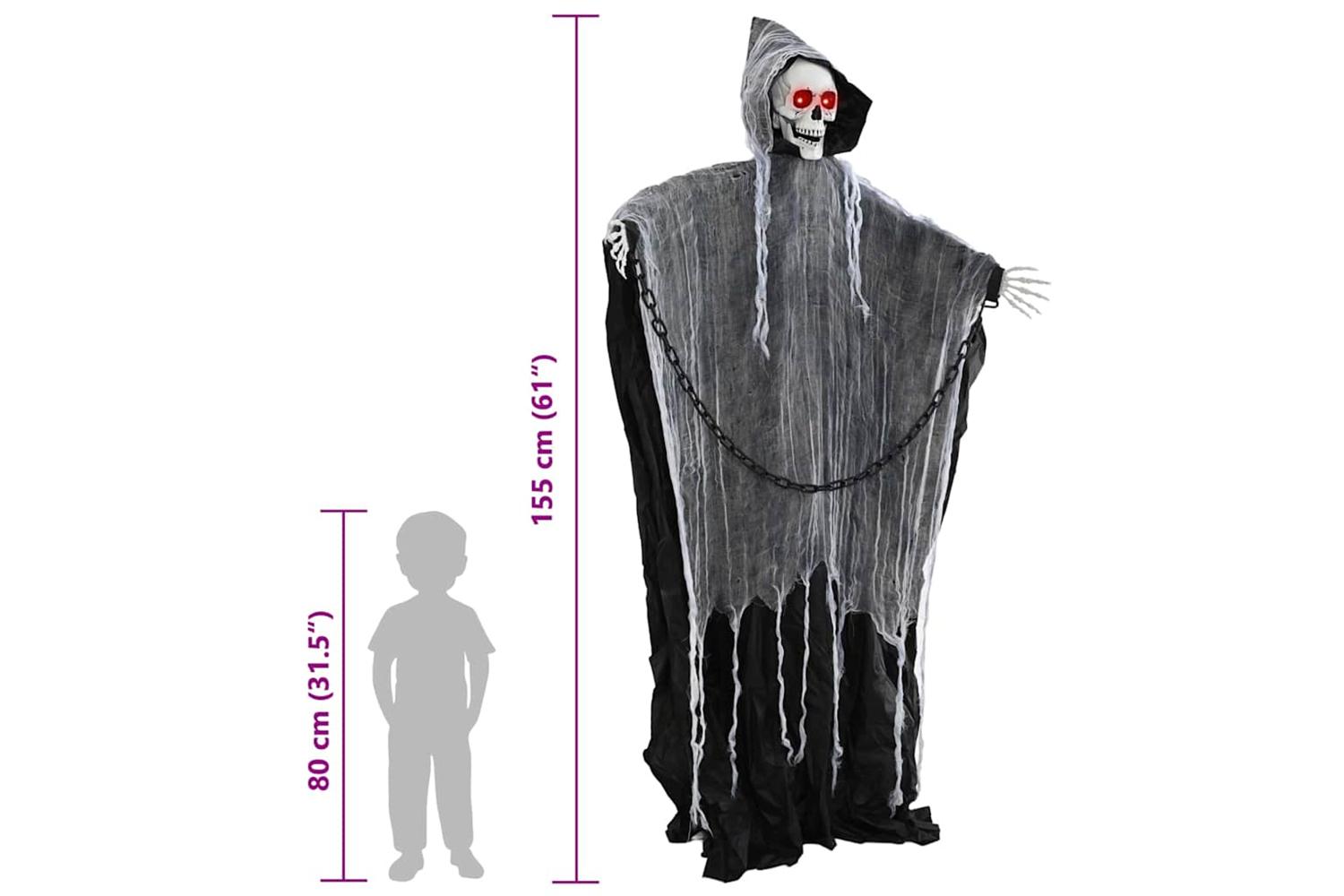 Vidaxl Halloween Grim Reaper Black 60 X 60 X 155 Cm Polyester-8