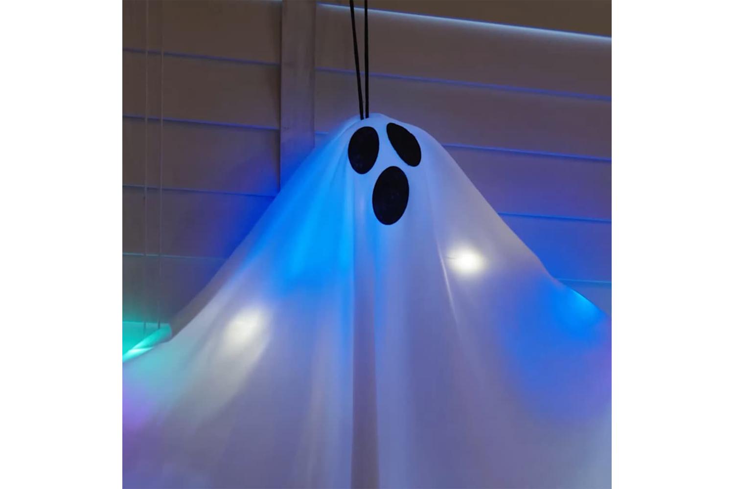 Vidaxl Halloween Hanging Ghost With 3 Leds 3 Pcs White Polyester-3