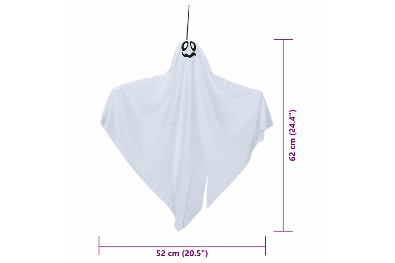 Vidaxl Halloween Hanging Ghost With 3 Leds 3 Pcs White Polyester-6