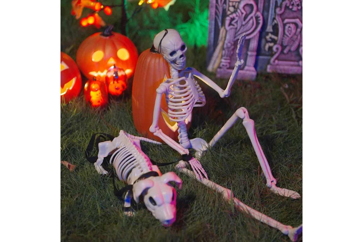 Vidaxl Halloween Decoration Skeleton 2 Pcs White Polypropylene-3