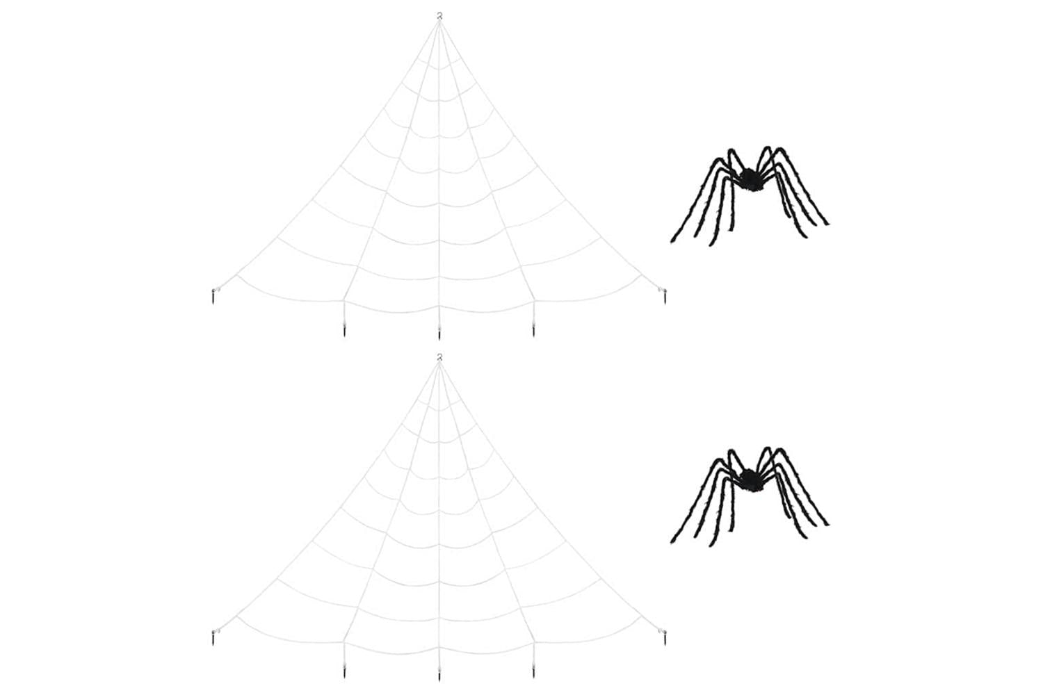 Vidaxl Halloween Spider Decoration With Webs 2 Pcs Black White 200 Cm-2