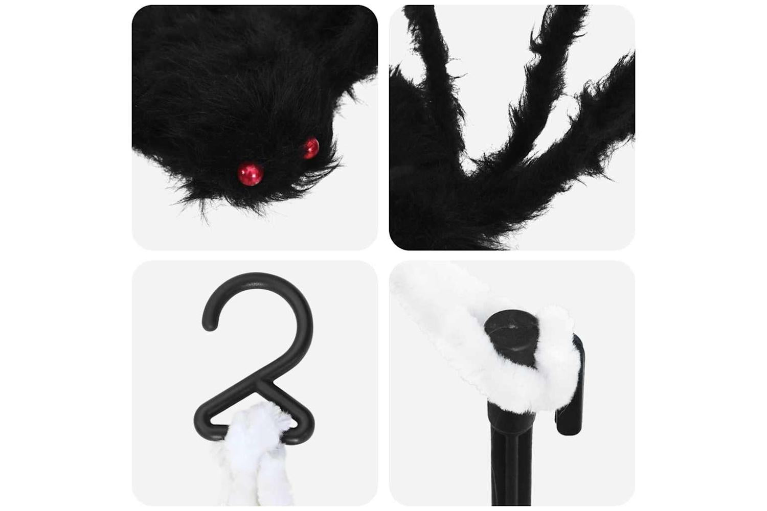 Vidaxl Halloween Spider Decoration With Webs 4 Pcs Black White 150 Cm-8
