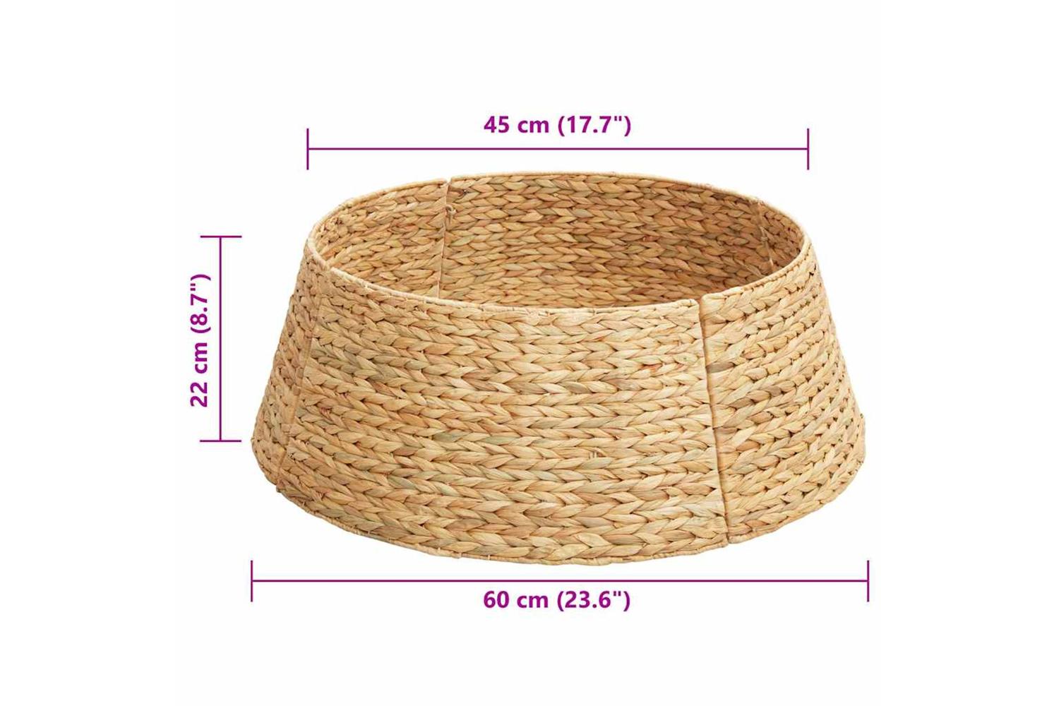 Vidaxl Christmas Tree Collar Brown 60 X 60 X 22 Cm Water Hyacinth-7