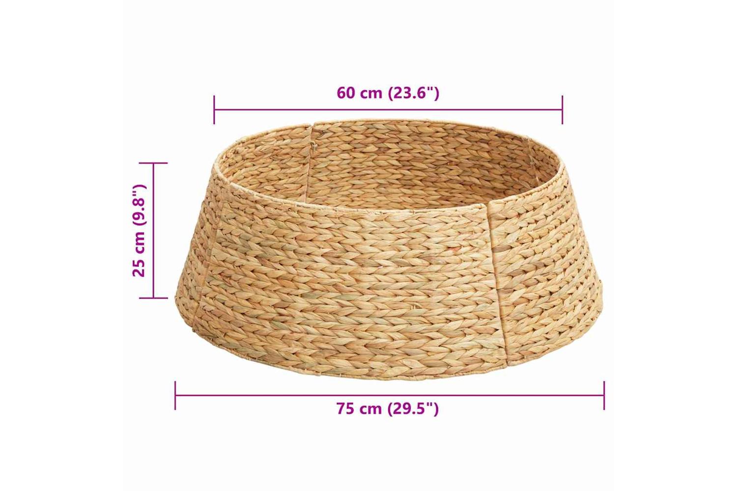 Vidaxl Christmas Tree Collar Brown 75 X 75 X 25 Cm Water Hyacinth-7