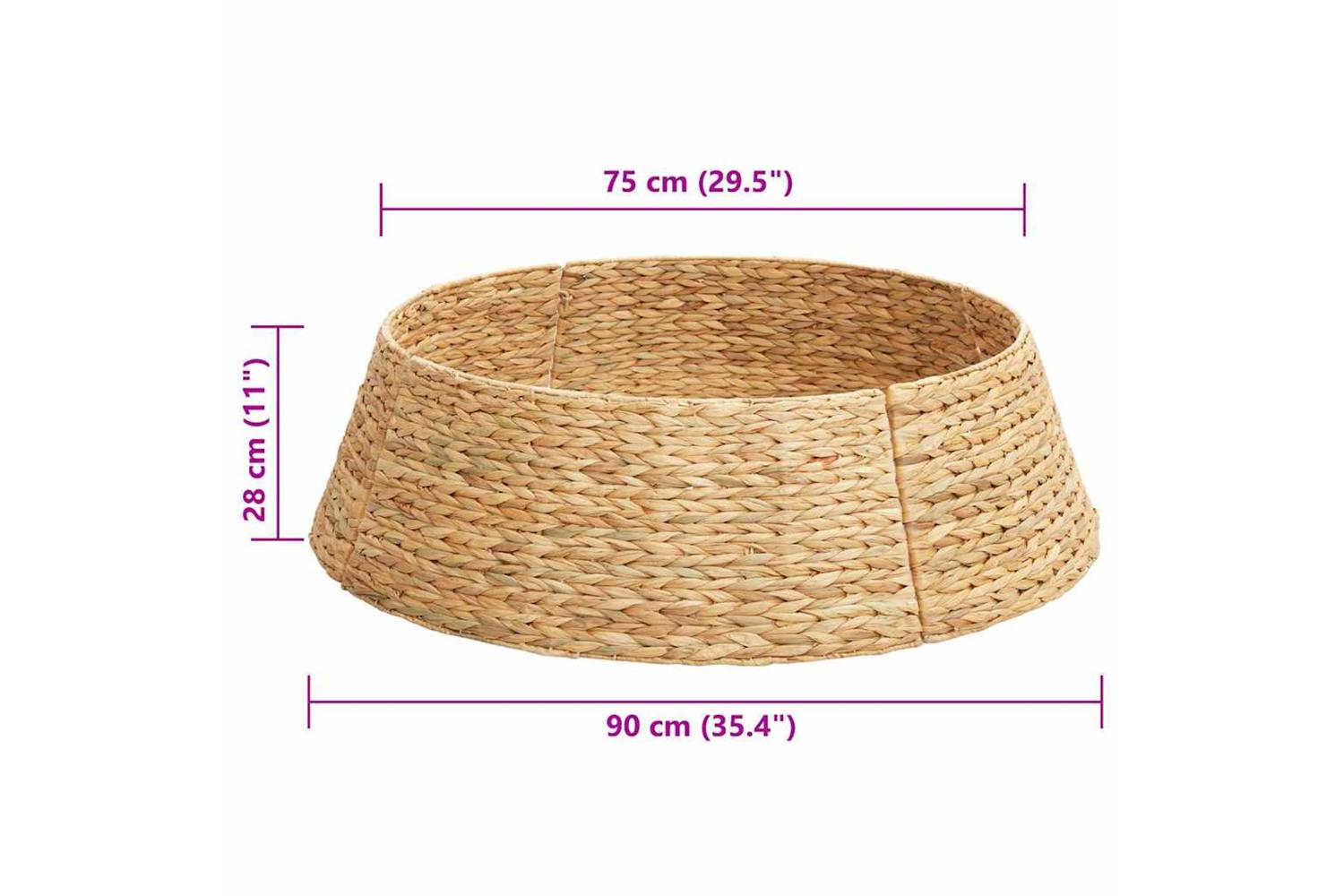 Vidaxl Christmas Tree Collar Brown 90 X 90 X 28 Cm Water Hyacinth-7