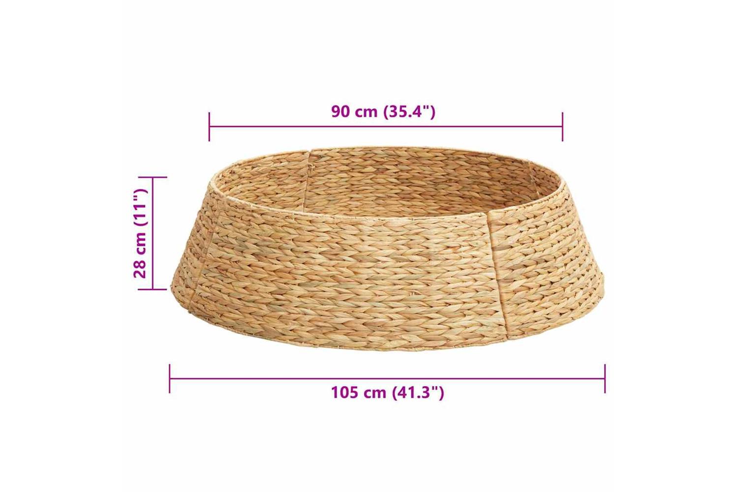 Vidaxl Christmas Tree Collar Brown 105 X 105 X 28 Cm Water Hyacinth-7