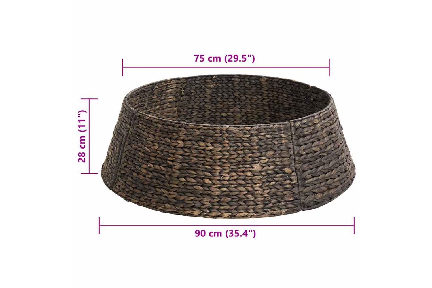 Vidaxl Christmas Tree Collar Black 90 X 90 X 28 Cm Water Hyacinth-7