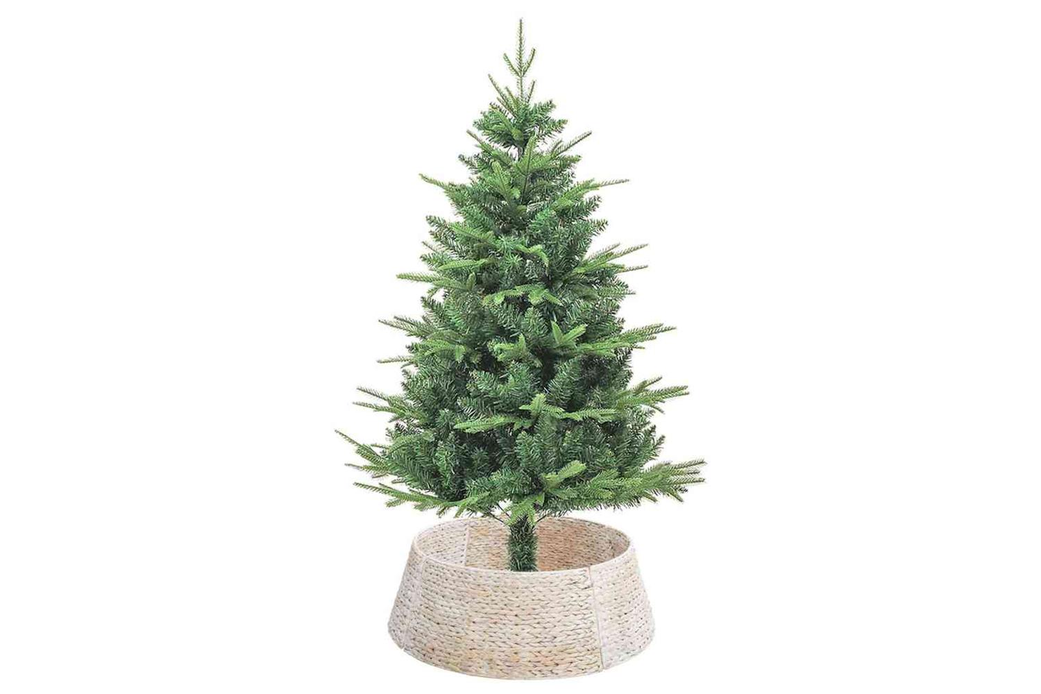 Vidaxl Christmas Tree Collar White 75 X 75 X 25 Cm Water Hyacinth-3