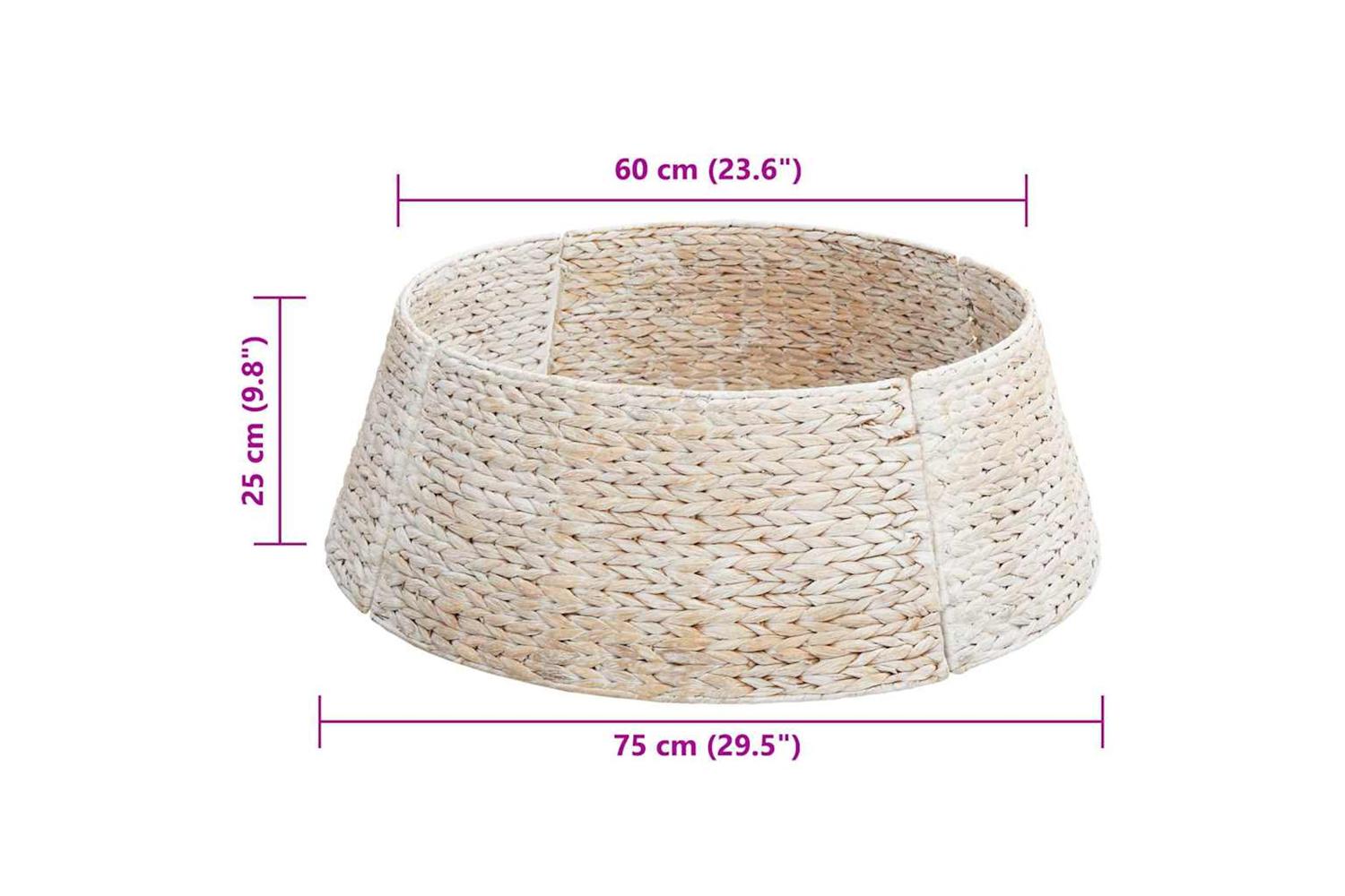 Vidaxl Christmas Tree Collar White 75 X 75 X 25 Cm Water Hyacinth-7