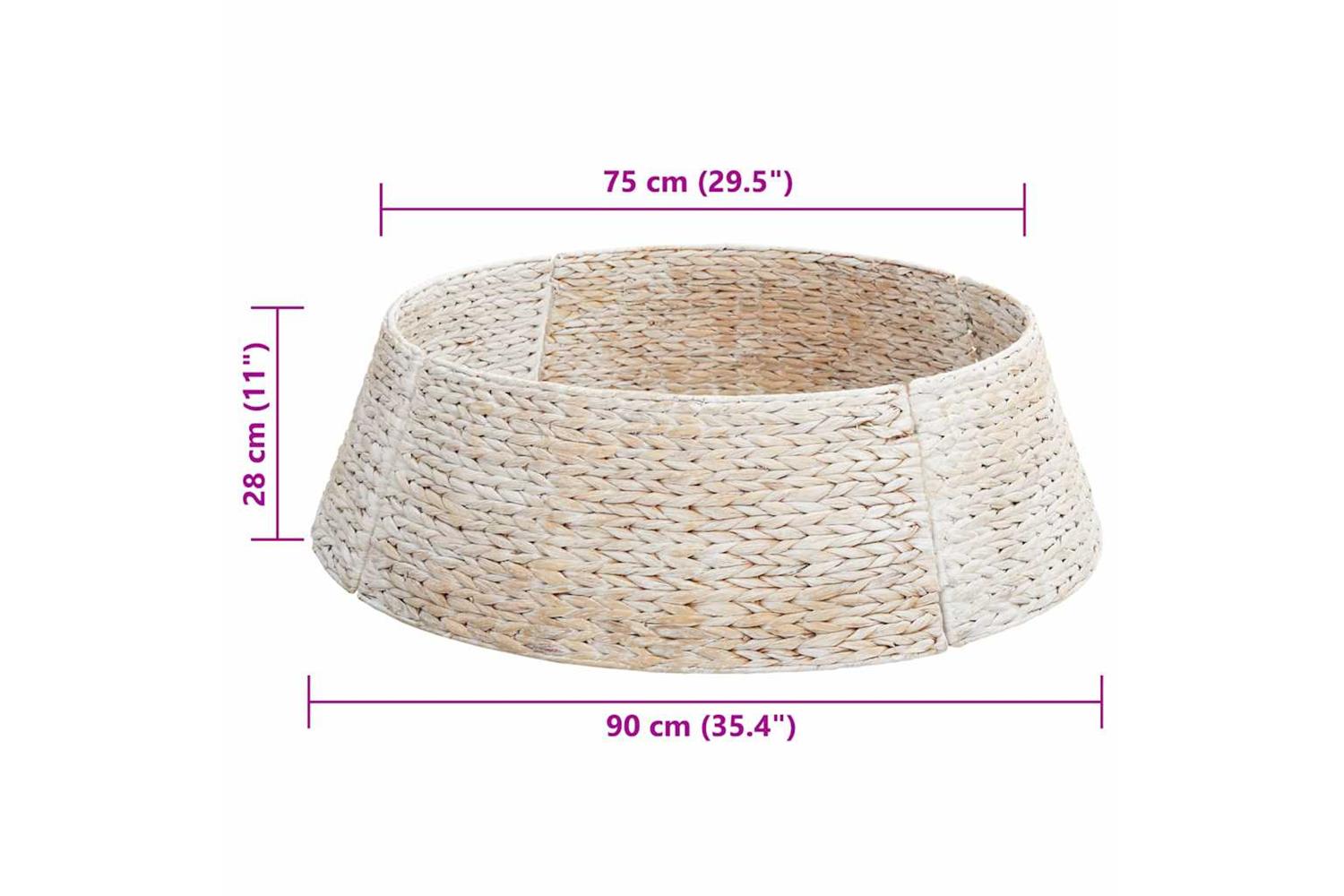 Vidaxl Christmas Tree Collar White 90 X 90 X 28 Cm Water Hyacinth-7
