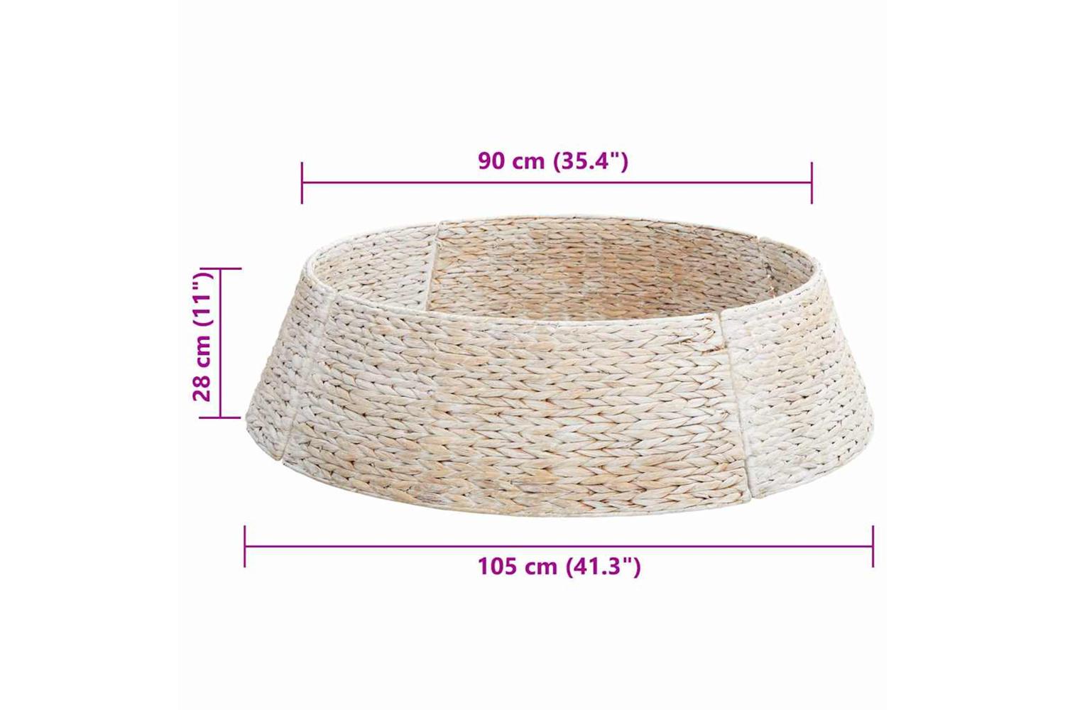 Vidaxl Christmas Tree Collar White 105 X 105 X 28 Cm Water Hyacinth-7