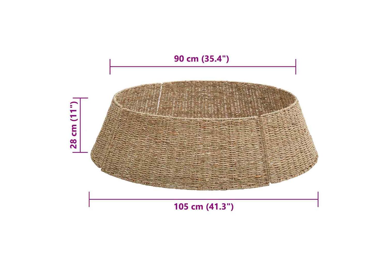 Vidaxl Christmas Tree Collar Brown 105 X 105 X 28 Cm Seagrass-7
