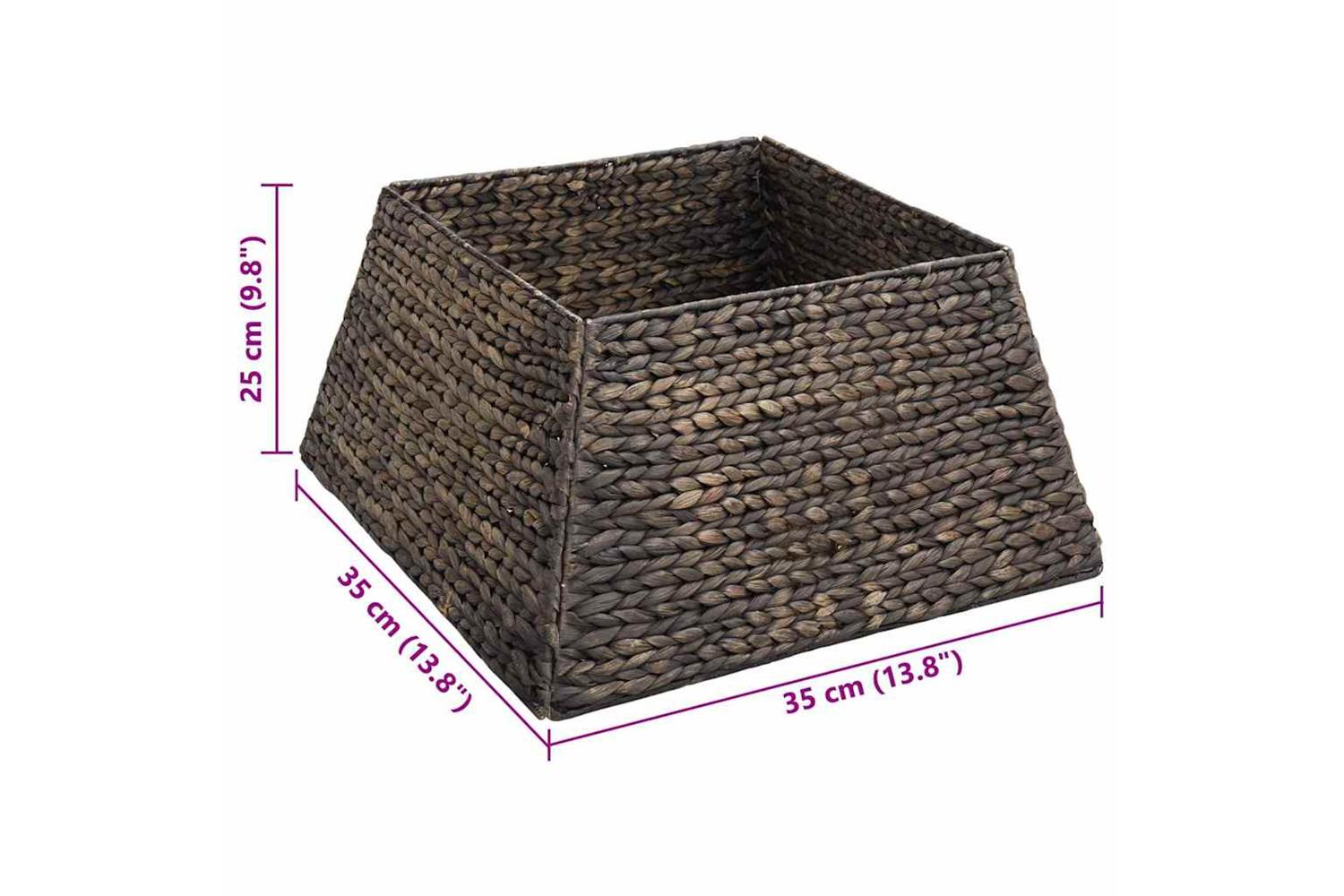Vidaxl Christmas Tree Collar Black 50 X 50 X 25 Cm Water Hyacinth-7