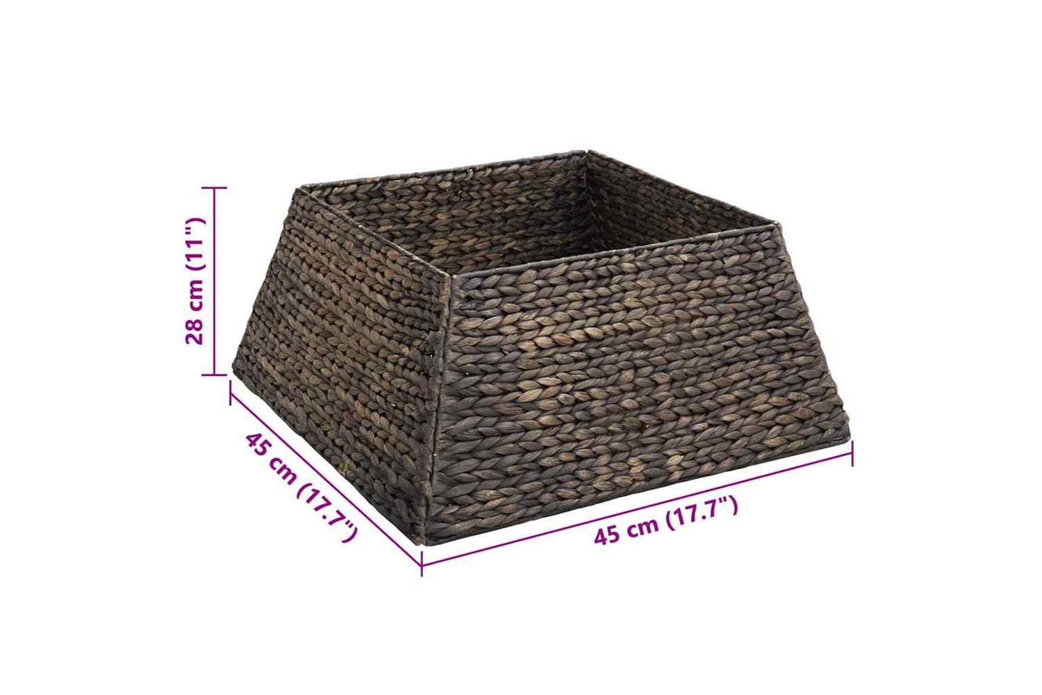 Vidaxl Christmas Tree Collar Black 60 X 60 X 28 Cm Water Hyacinth-7