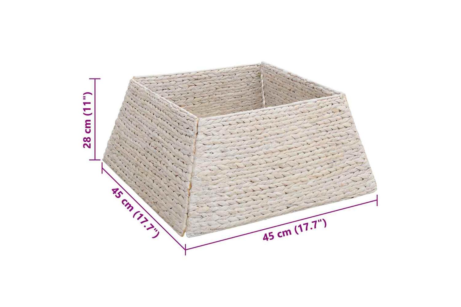 Vidaxl Christmas Tree Collar White 60 X 60 X 28 Cm Water Hyacinth-7