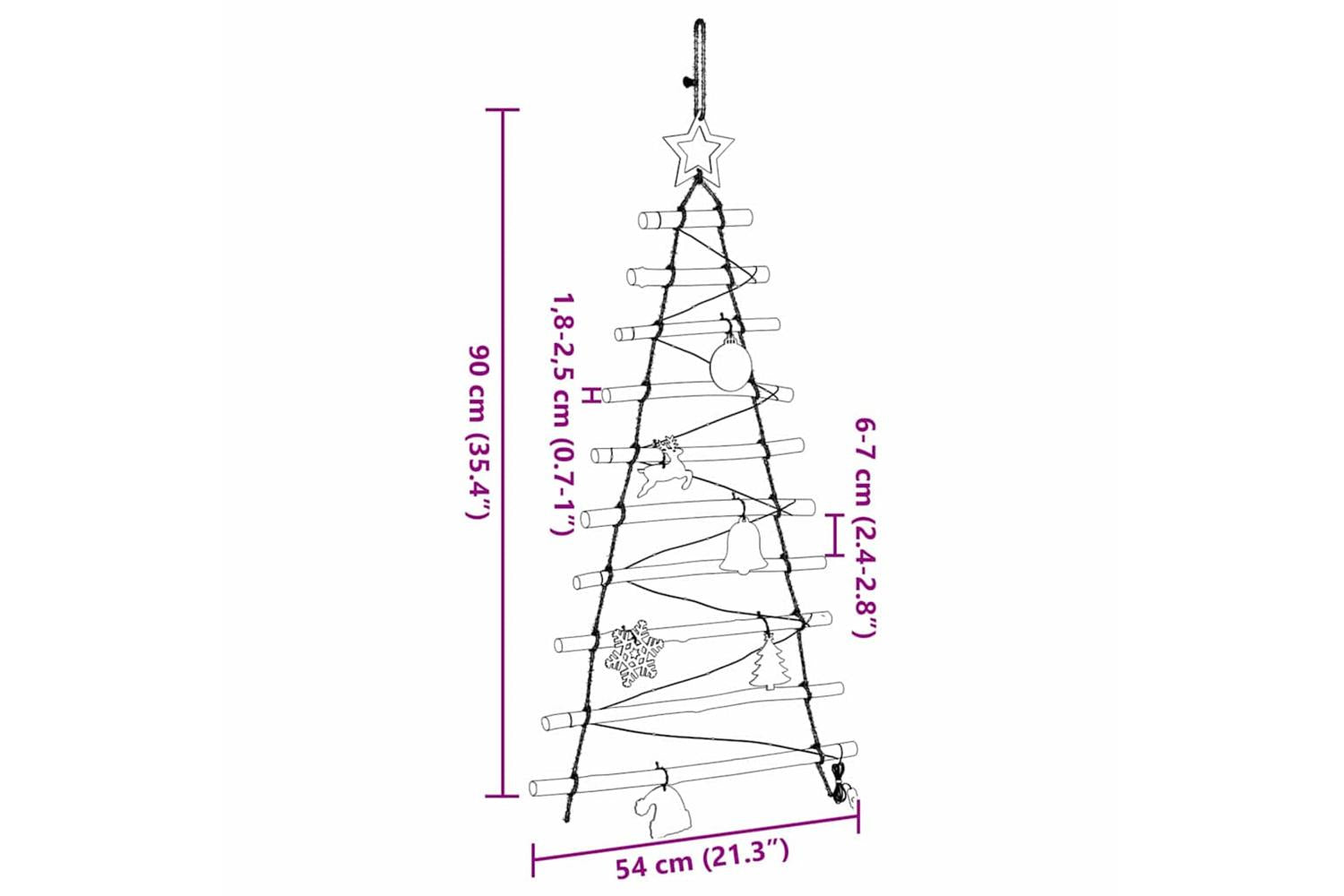 Vidaxl Christmas Tree With 30 Leds Natural 90 Cm Solid Ash Wood-10