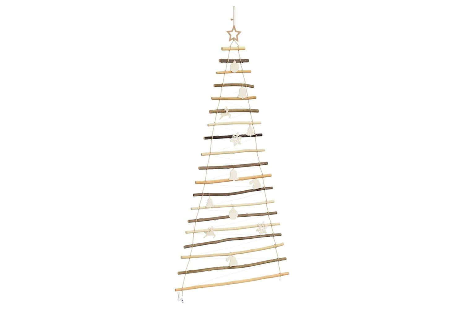 Vidaxl Christmas Tree With 100 Leds Natural 180 Cm Solid Ash Wood-4