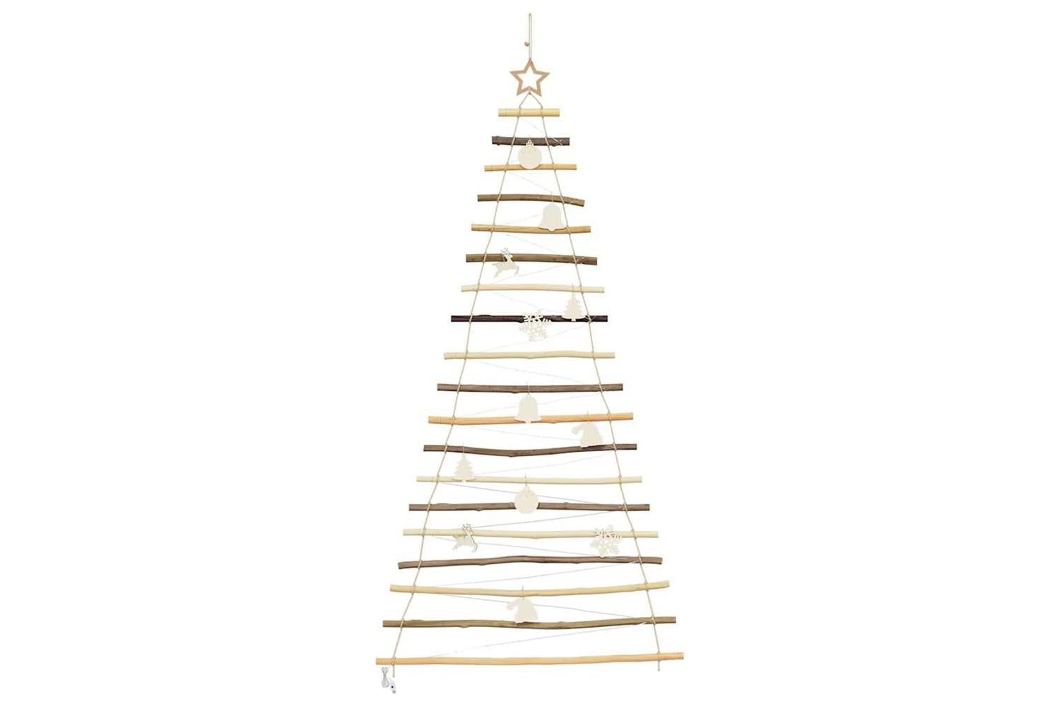 Vidaxl Christmas Tree With 100 Leds Natural 180 Cm Solid Ash Wood-5