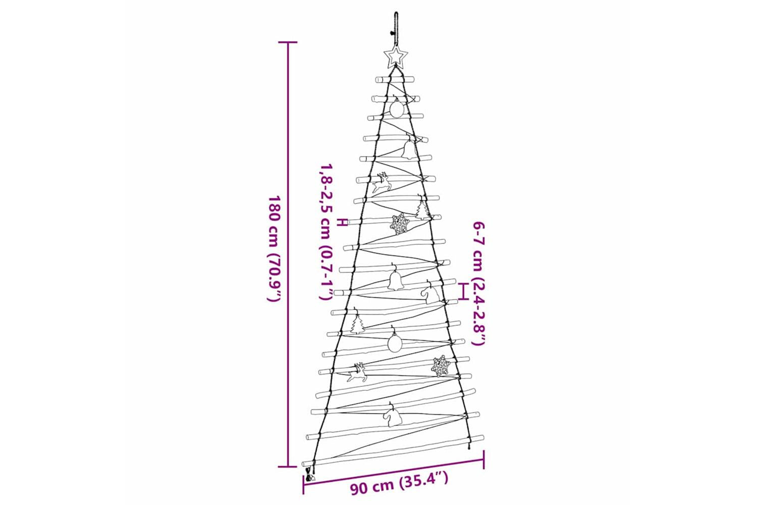 Vidaxl Christmas Tree With 100 Leds Natural 180 Cm Solid Ash Wood-10