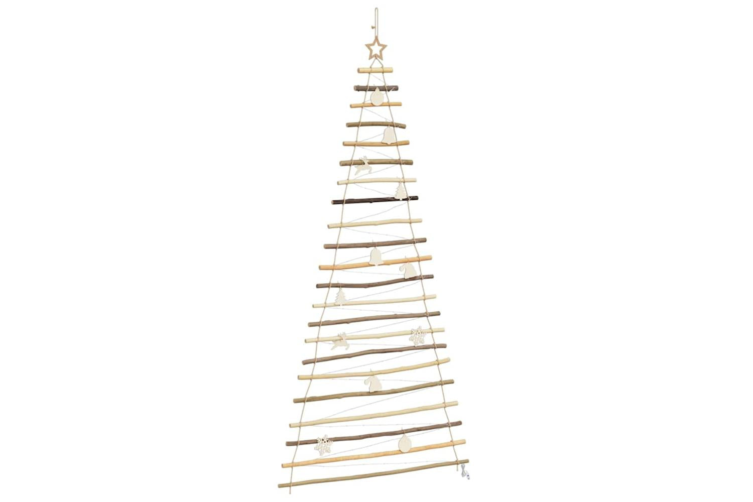 Vidaxl Christmas Tree With 130 Leds Natural 210 Cm Solid Ash Wood-4