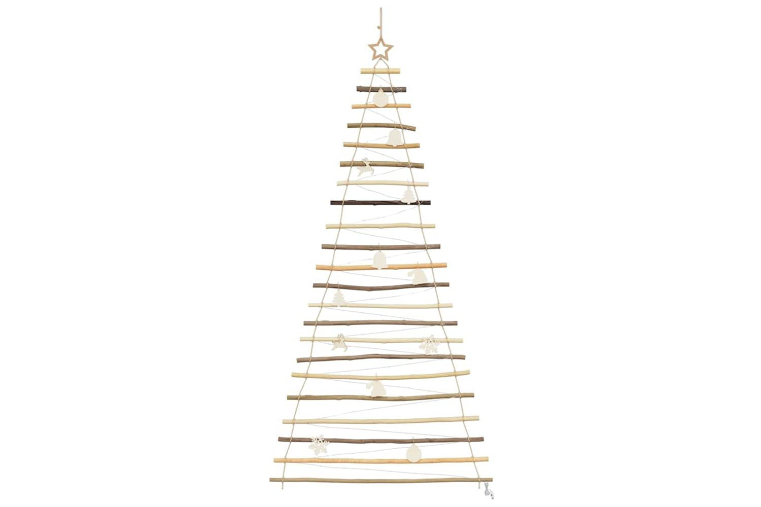 Vidaxl Christmas Tree With 130 Leds Natural 210 Cm Solid Ash Wood-5