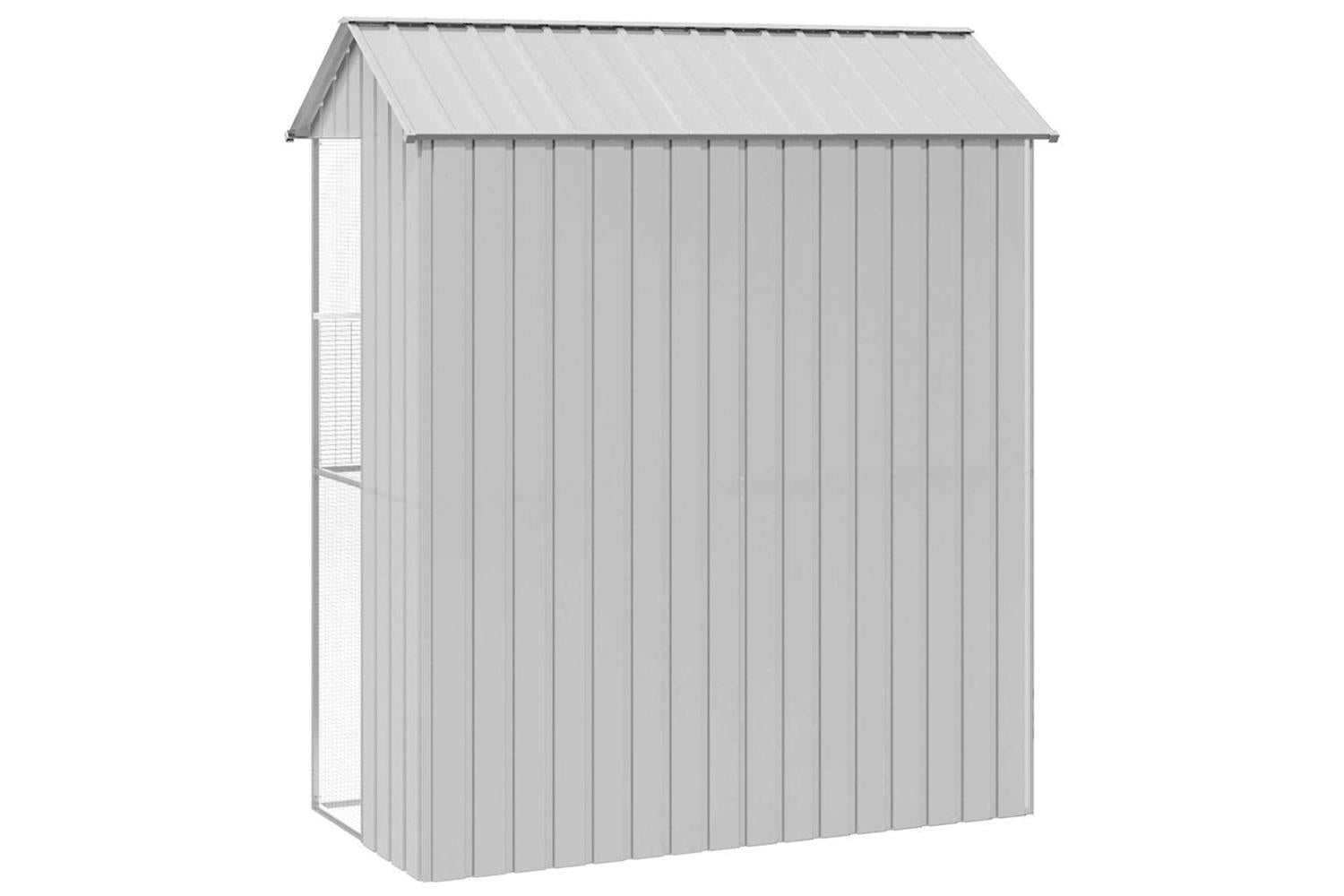 Bird Cage With Storage Grey 215 X 110 X 247 Cm Galvanised Steel-5