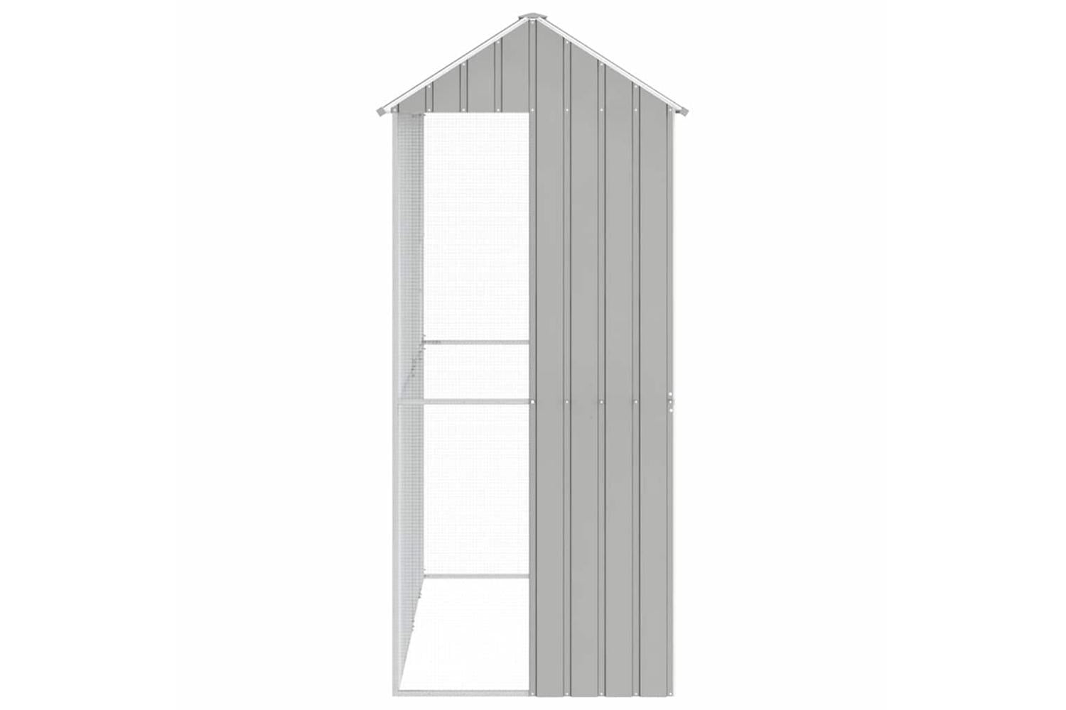 Bird Cage With Storage Grey 215 X 110 X 247 Cm Galvanised Steel-7