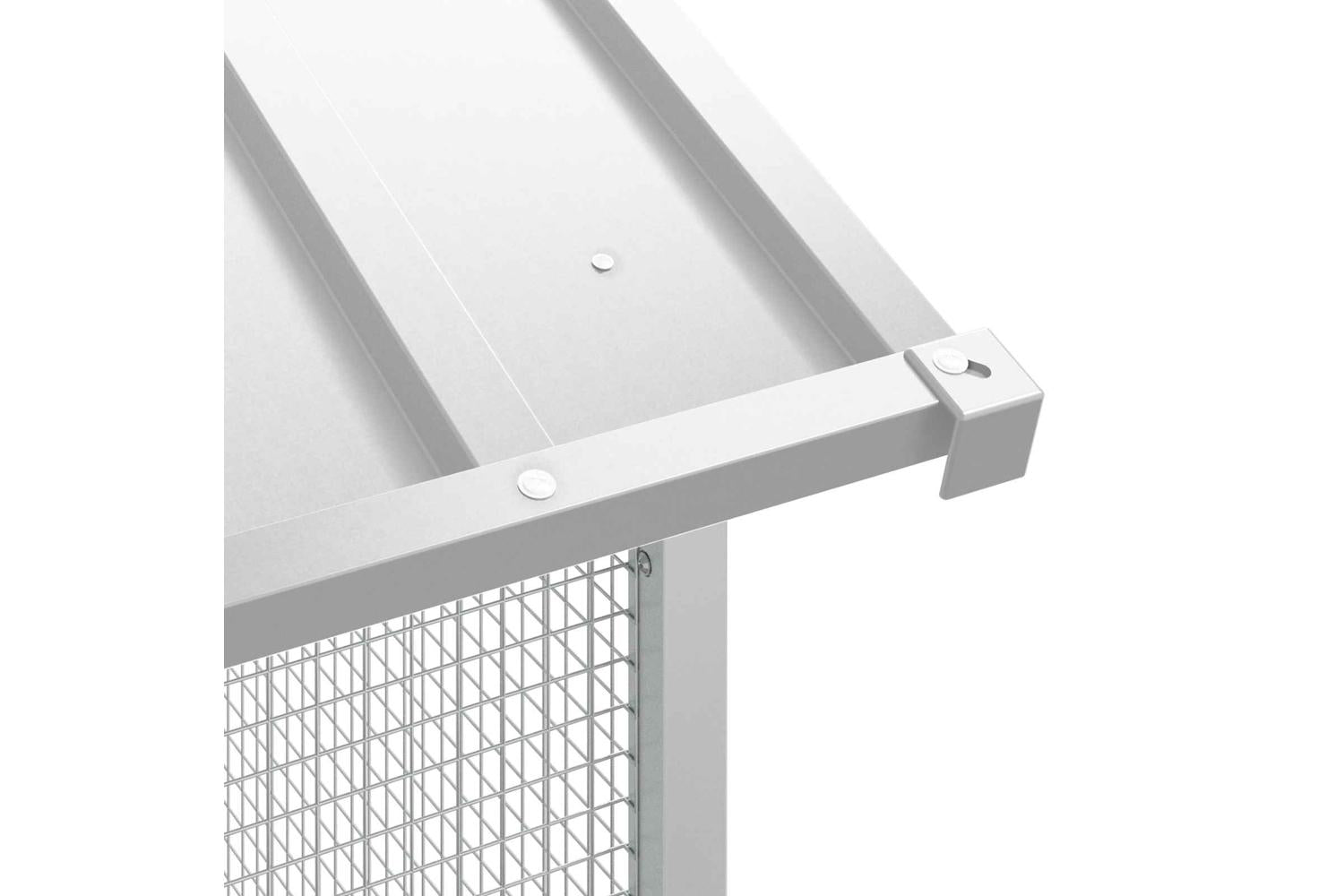 Bird Cage With Storage Grey 215 X 110 X 247 Cm Galvanised Steel-10