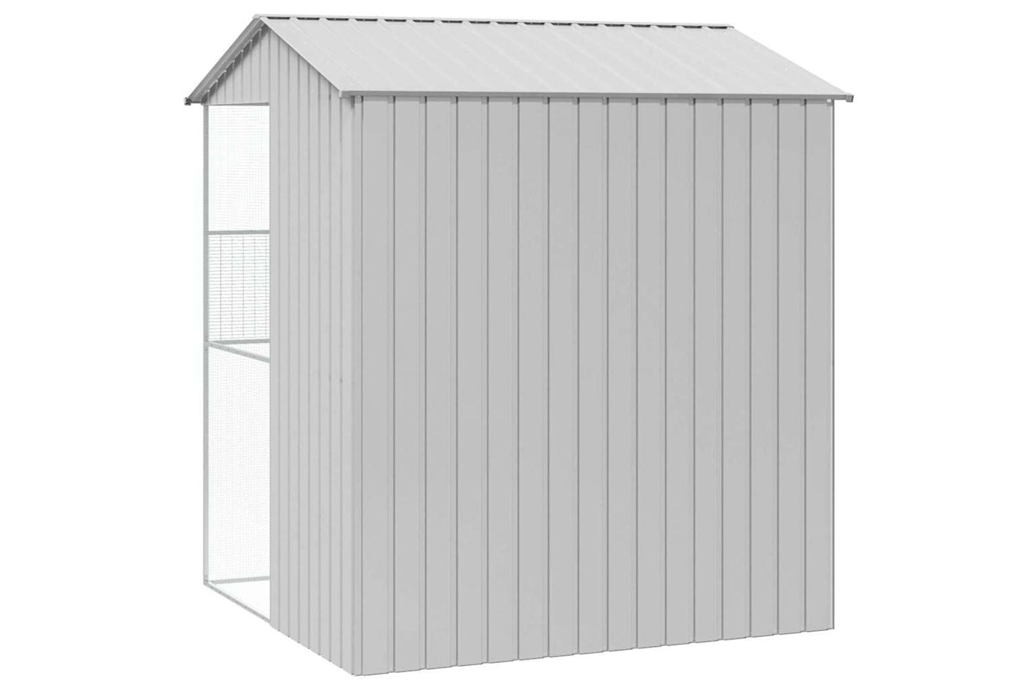 Bird Cage With Storage Grey 215 X 210 X 247 Cm Galvanised Steel-5