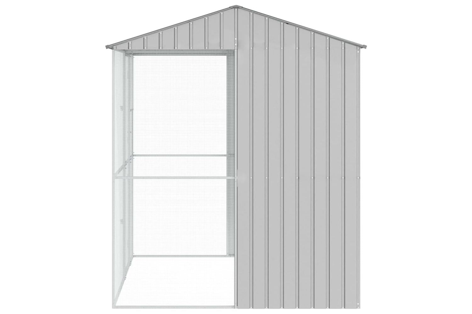 Bird Cage With Storage Grey 215 X 210 X 247 Cm Galvanised Steel-7