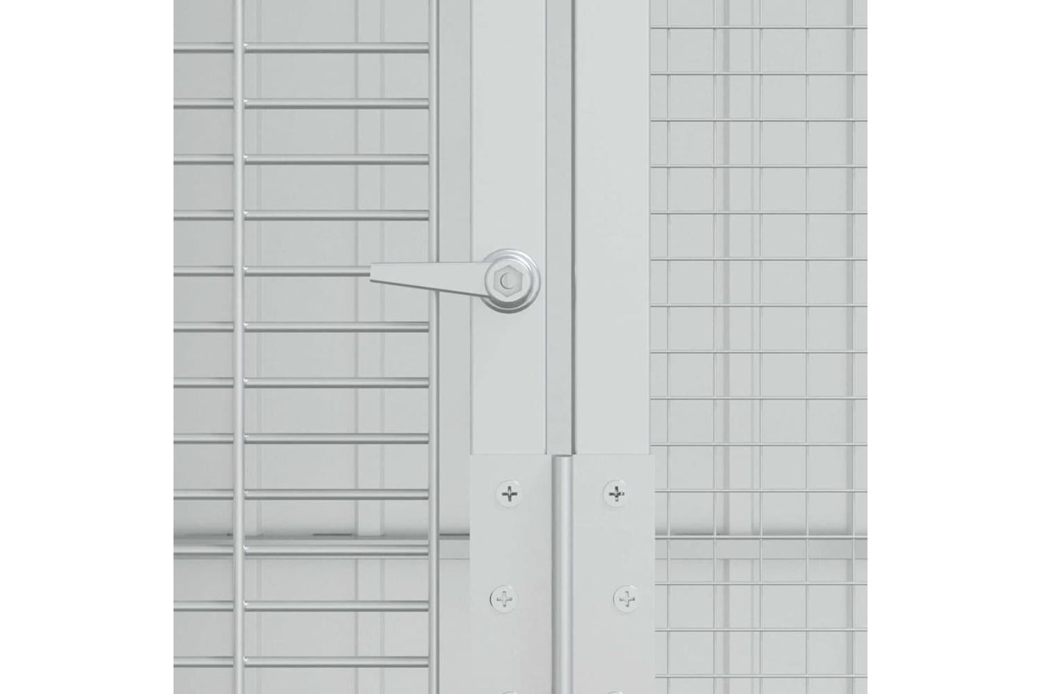 Bird Cage With Storage Grey 215 X 210 X 247 Cm Galvanised Steel-8