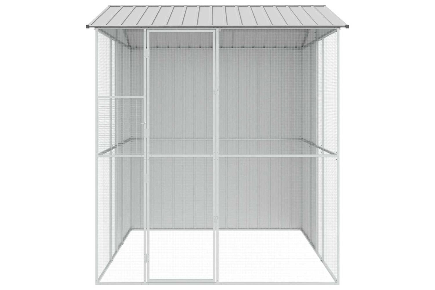 Bird Cage With Storage Grey 215 X 310 X 247 Cm Galvanised Steel-5