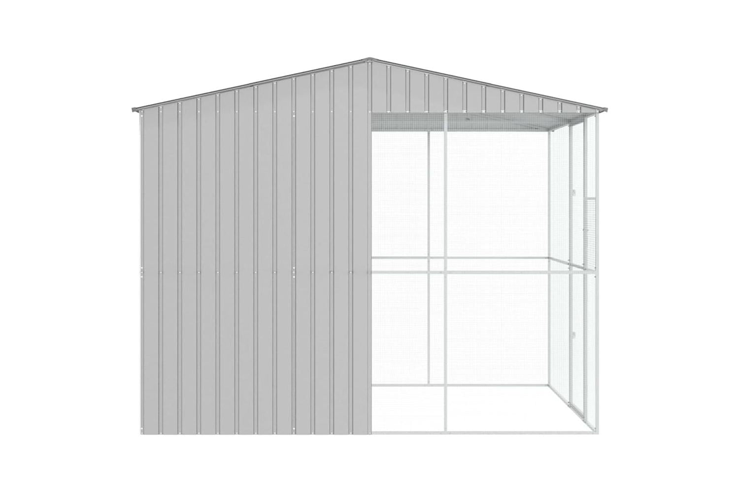 Bird Cage With Storage Grey 215 X 310 X 247 Cm Galvanised Steel-6