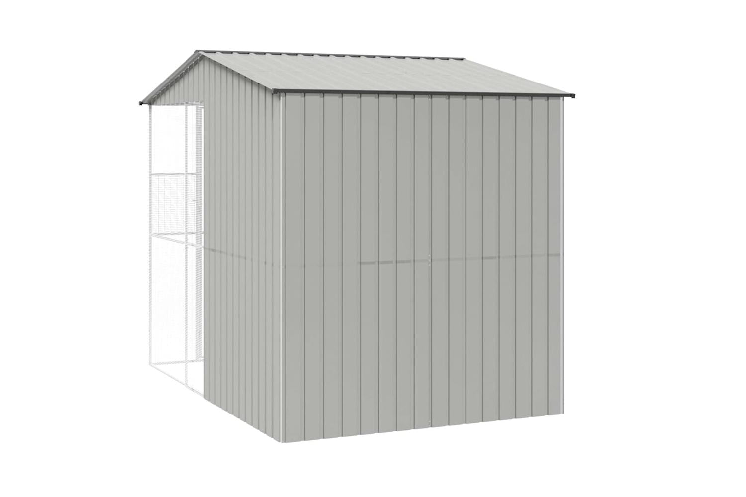 Bird Cage With Storage Grey 215 X 310 X 247 Cm Galvanised Steel-7