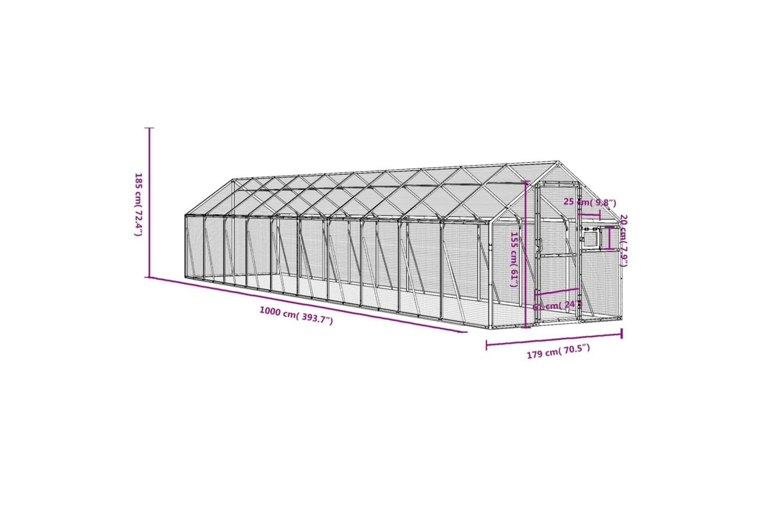 Aviary Anthracite 179x10x185 M Aluminium-7