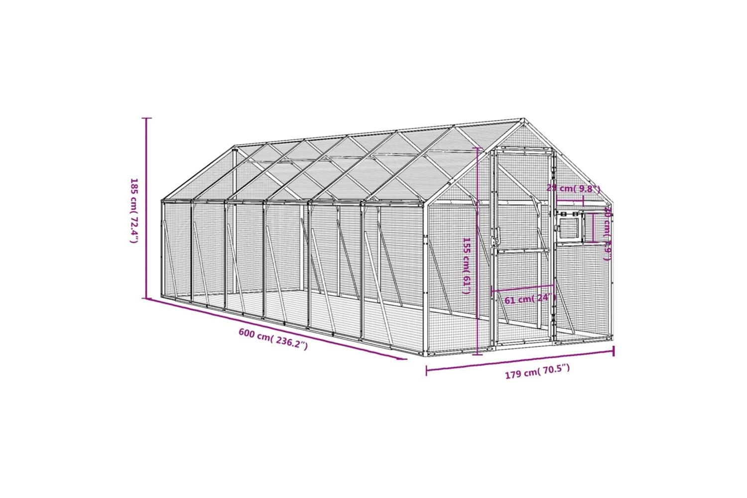 Aviary Anthracite 179x6x185 M Aluminium-7