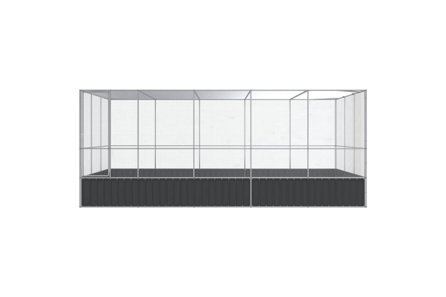 Aviary With Extension Silver 518x307x212 Cm Steel-3