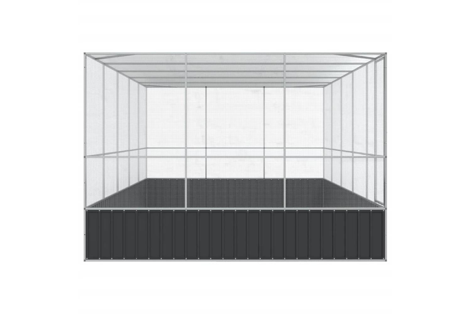 Aviary With Extension Silver 518x307x212 Cm Steel-4