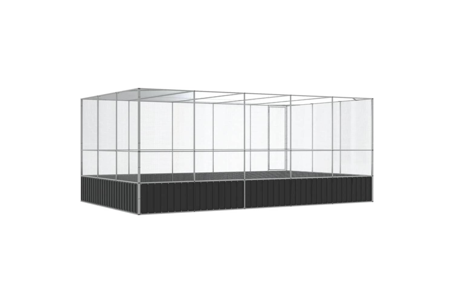 Aviary With Extension Silver 518x307x212 Cm Steel-5