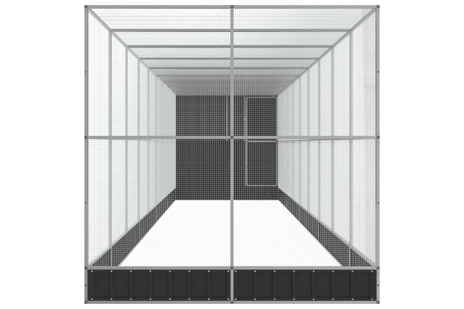 Aviary With Extension Silver 1037x203x216 Cm Steel-4