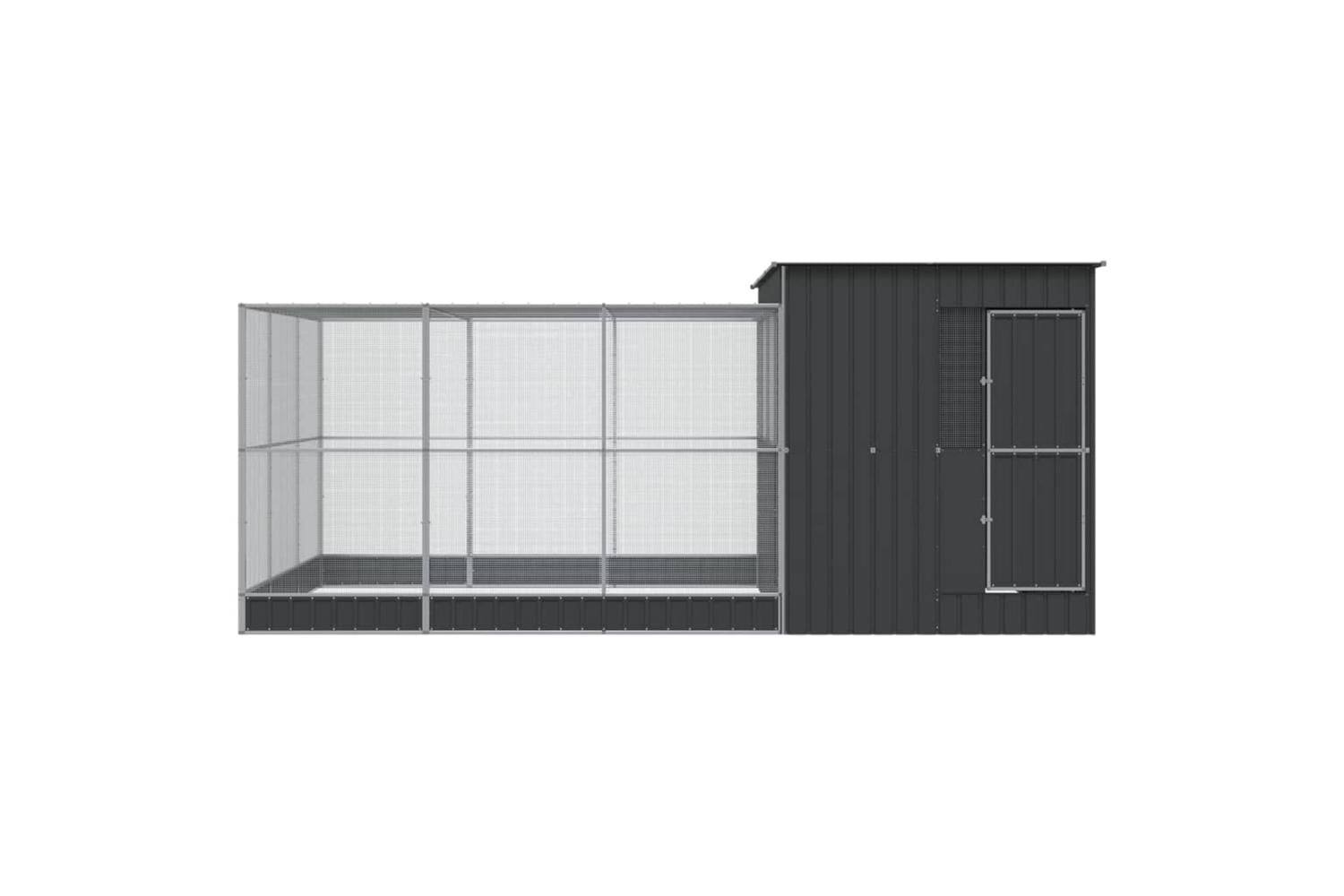 Aviary With Extension Silver 497x303x216 Cm Steel-3