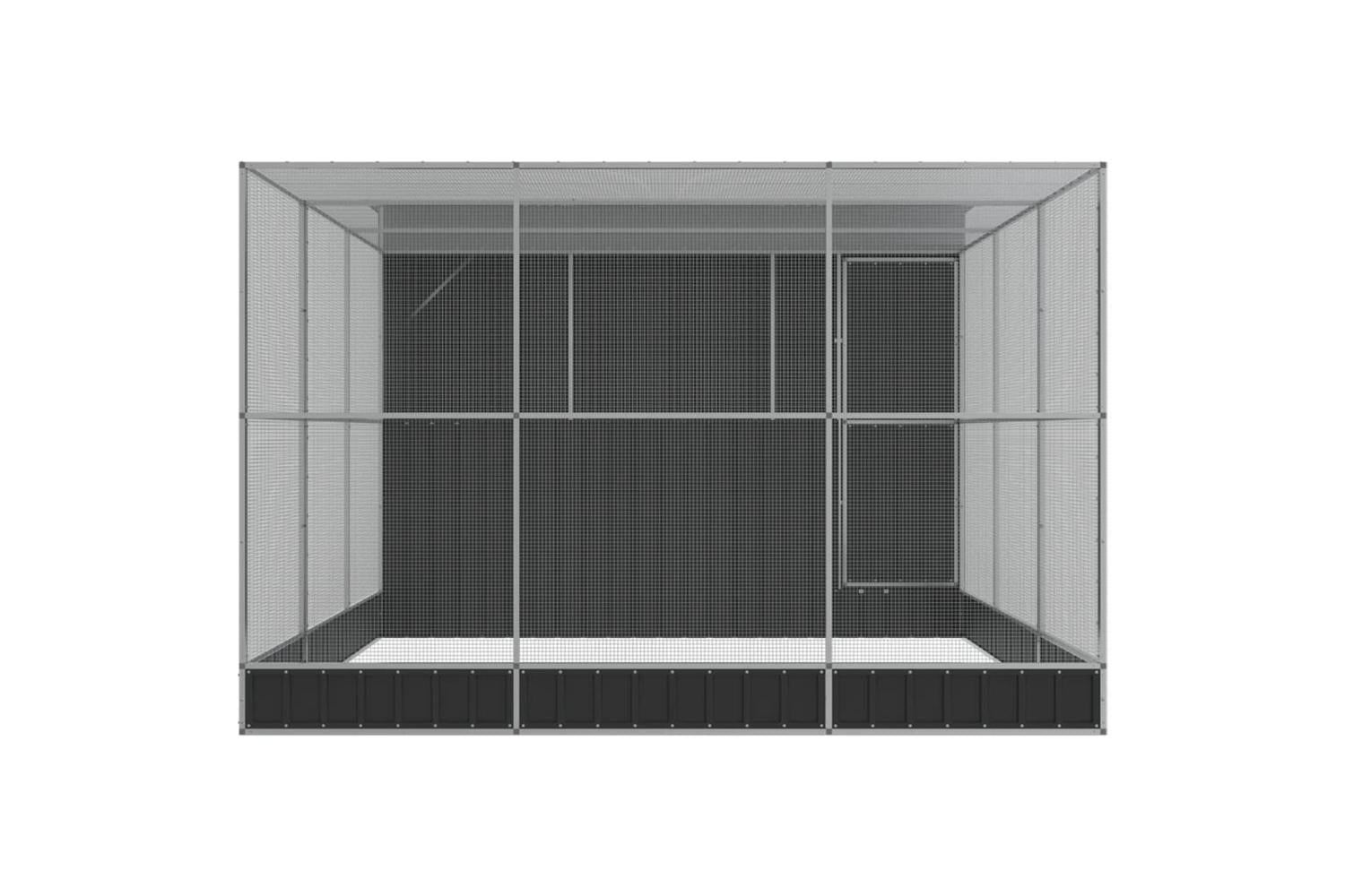 Aviary With Extension Silver 497x303x216 Cm Steel-4