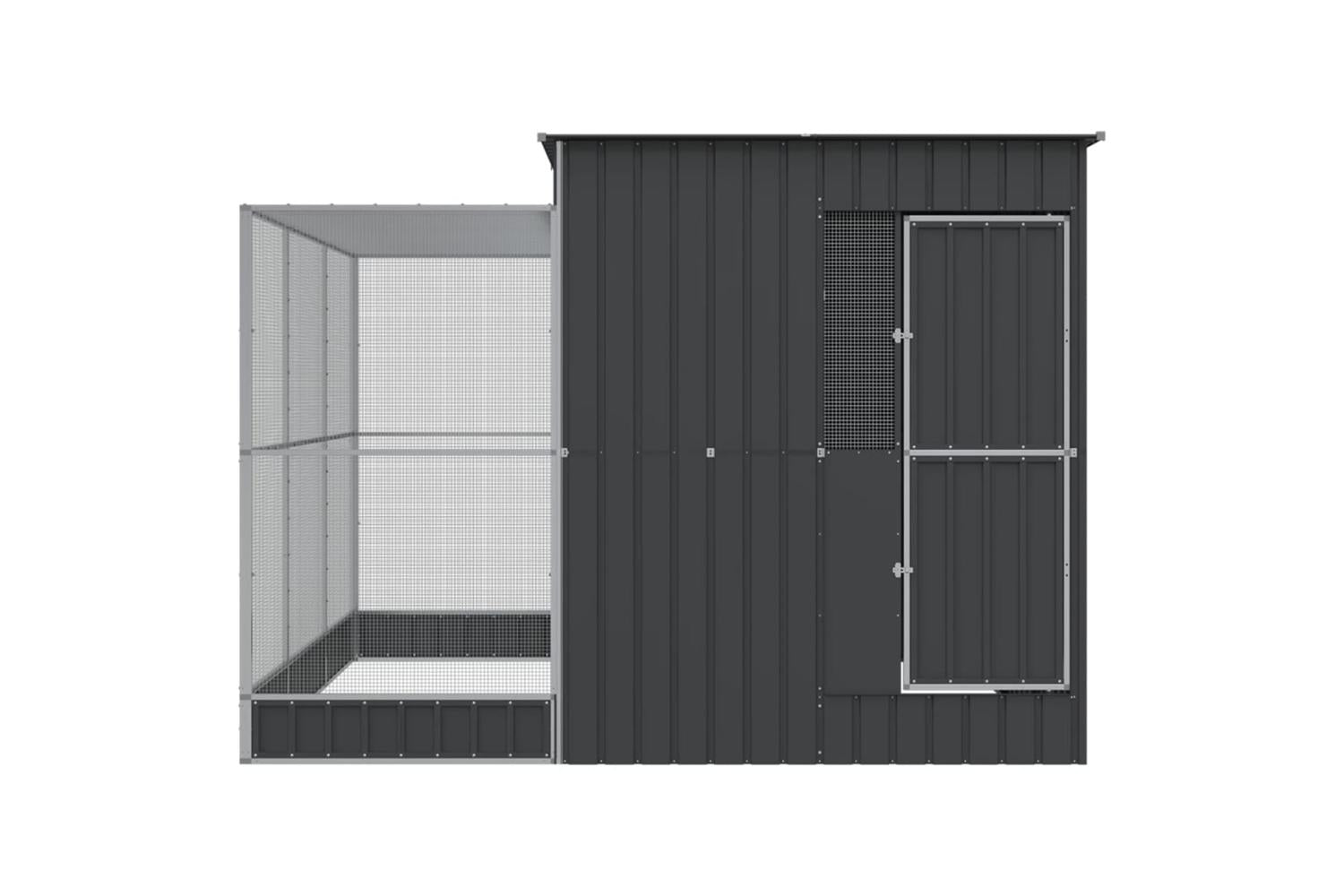 Aviary With Extension Silver 290x303x216 Cm Steel-3