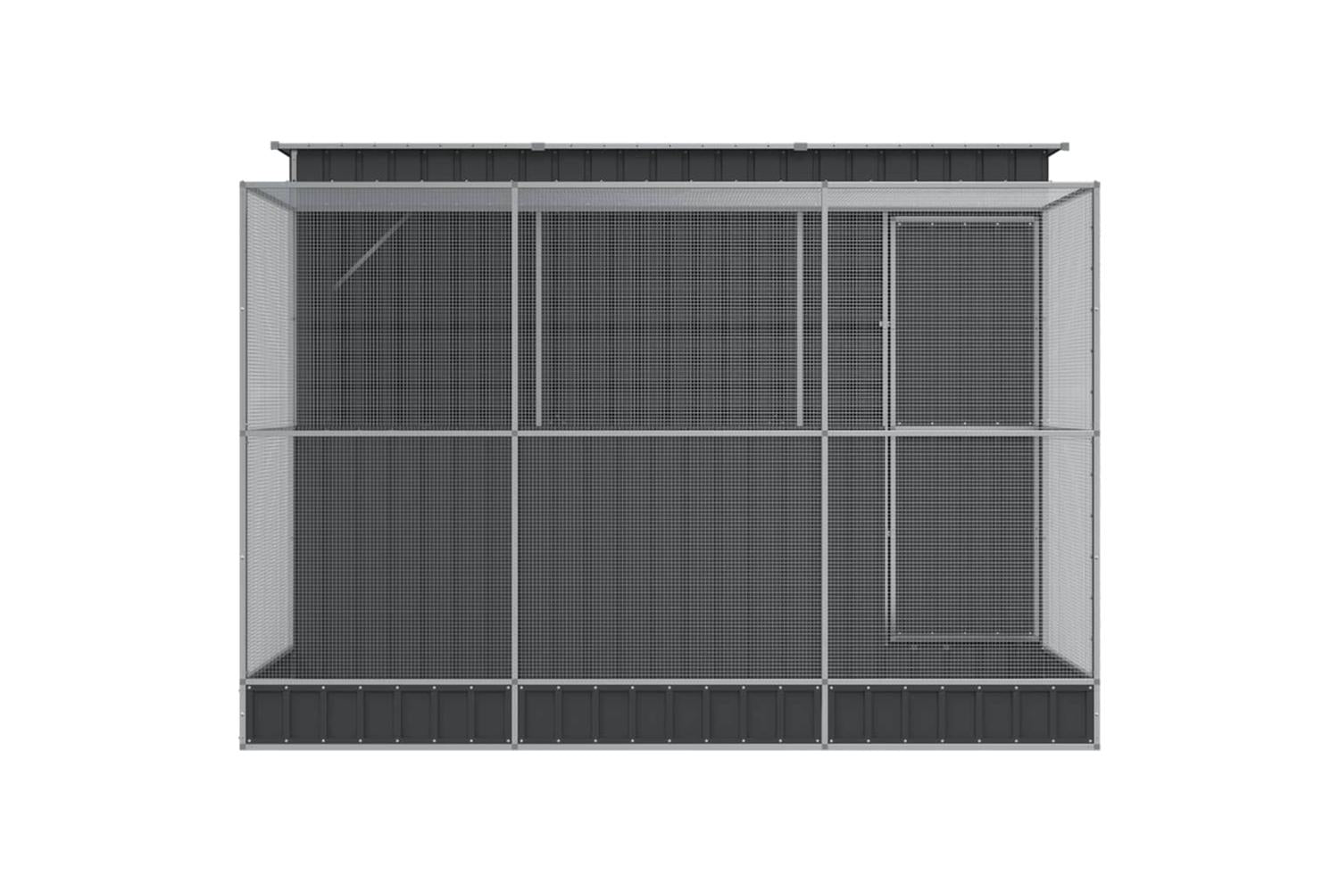 Aviary With Extension Silver 290x303x216 Cm Steel-4
