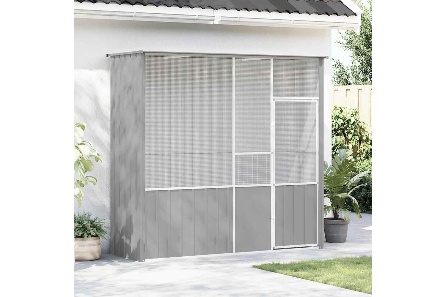Bird Cage Grey 215x78x200 Cm Galvanised Steel-3