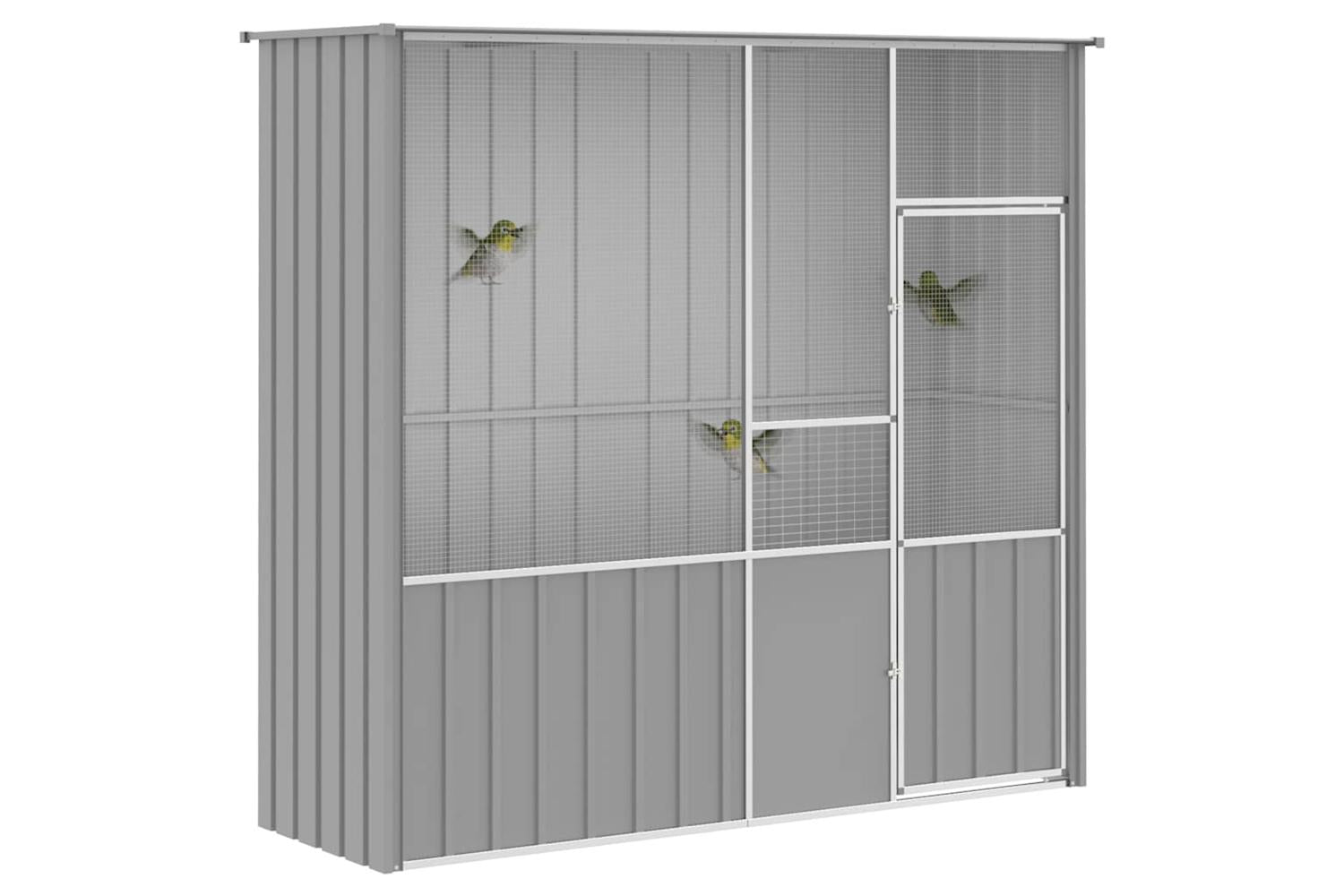 Bird Cage Grey 215x78x200 Cm Galvanised Steel-5