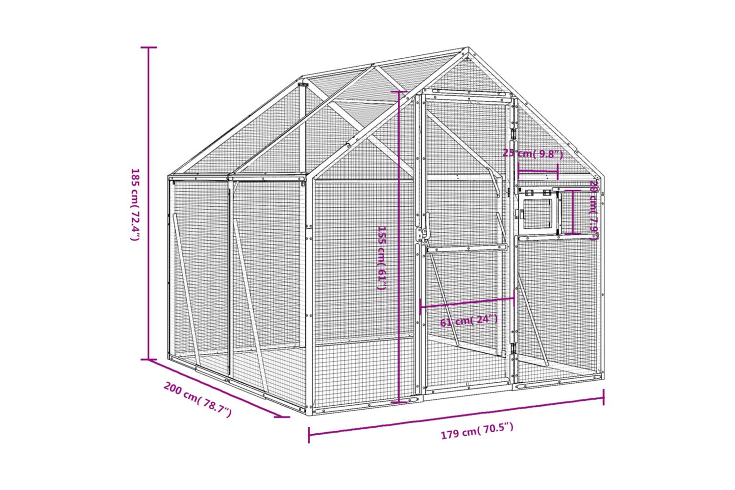 Aviary Anthracite 179x2x185 M Aluminium-7