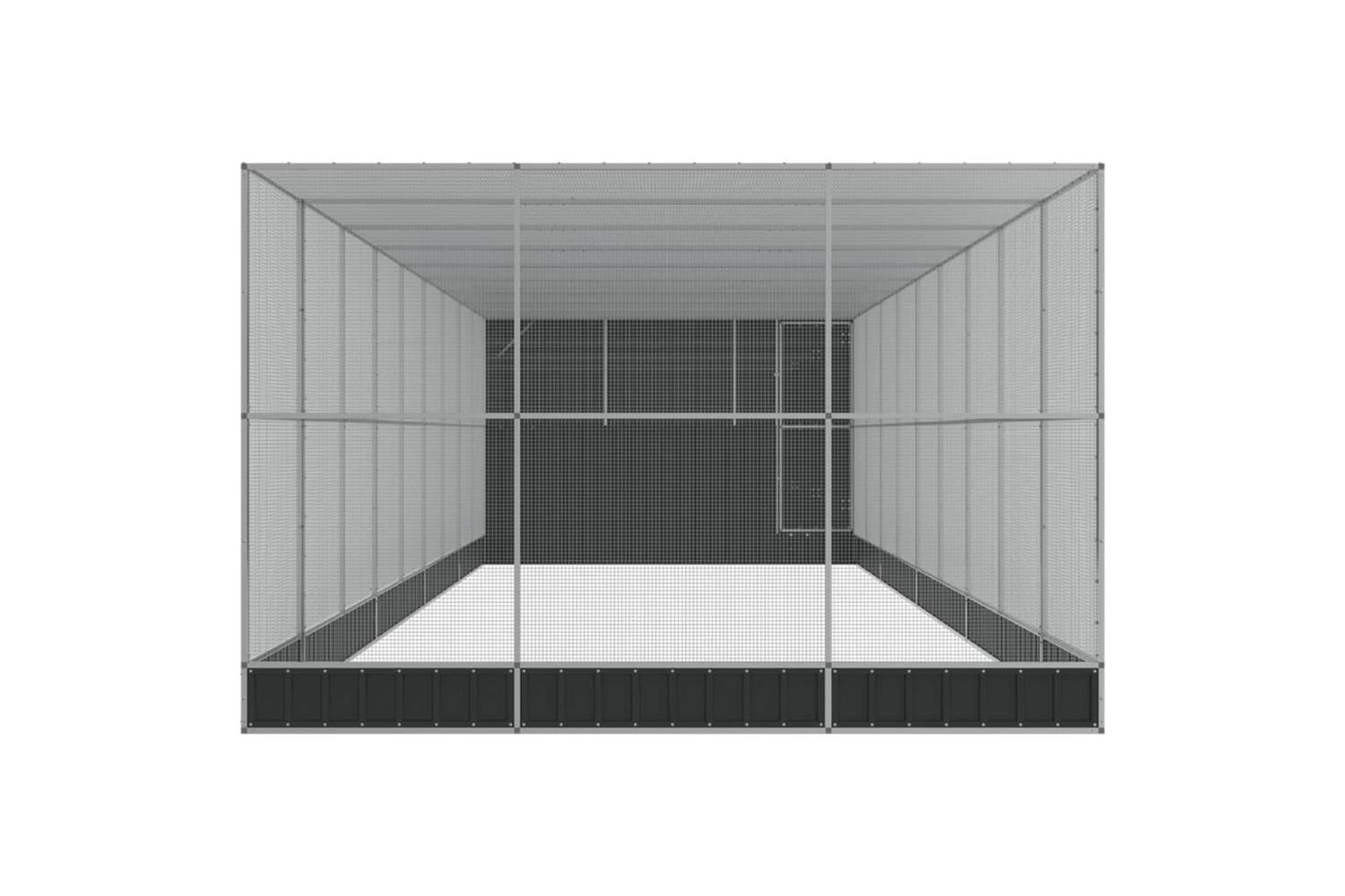 Aviary With Extension Silver 1118x303x216 Cm Steel-4