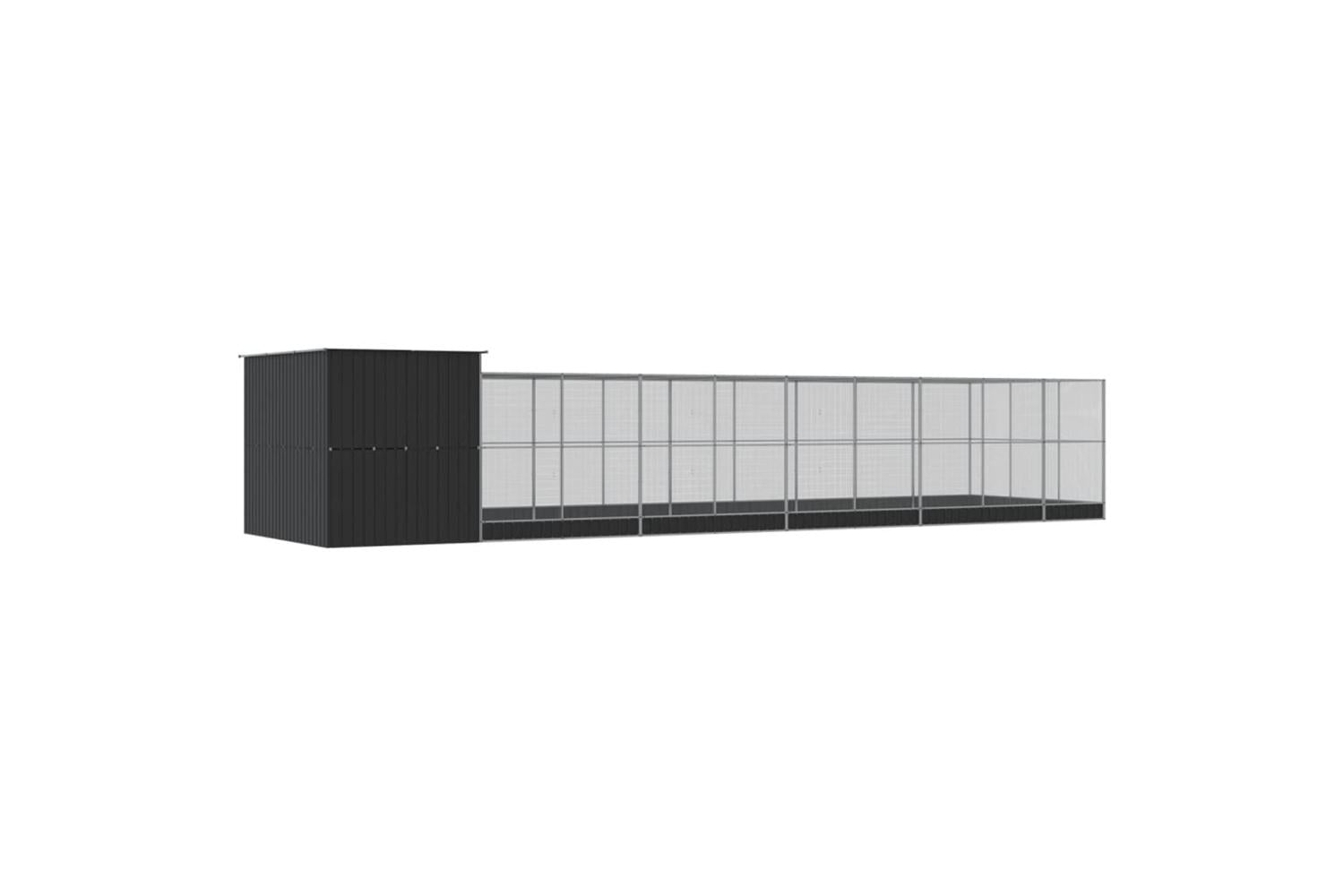 Aviary With Extension Silver 1118x303x216 Cm Steel-5